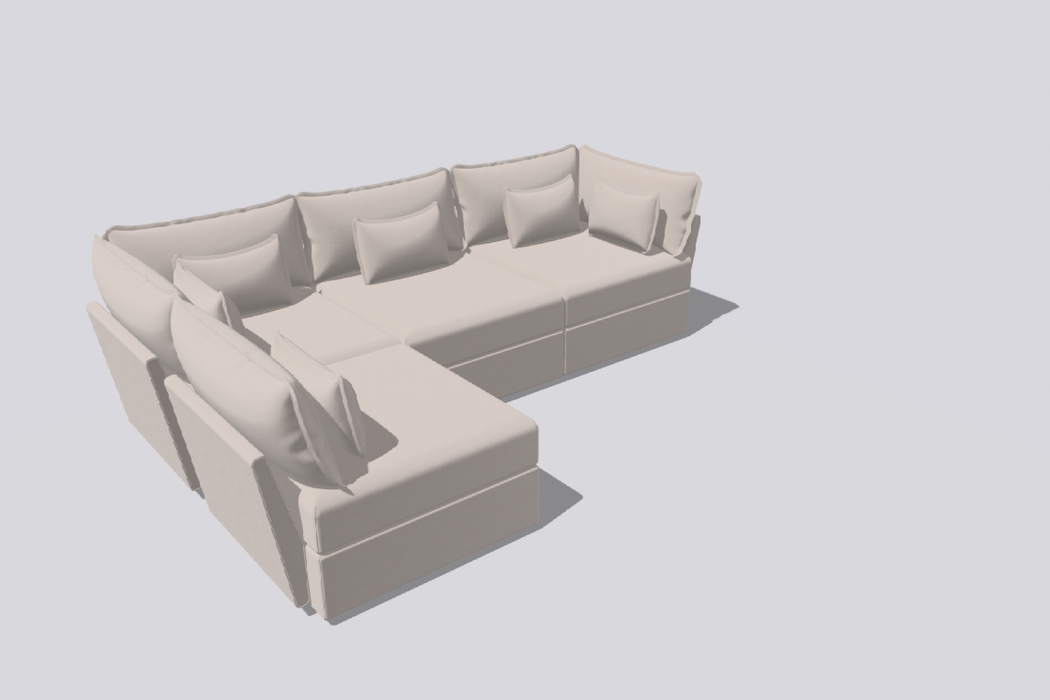 4 Seater Sofa Corner Sectional Open Arm