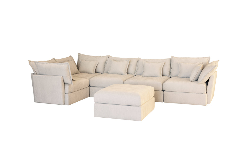 5 Seater Sofa and Ottoman Corner Sectional