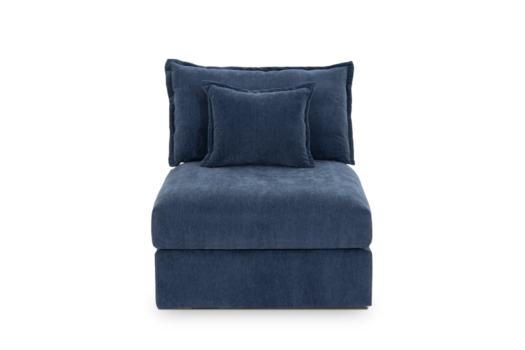 Cover For Set Chenille Deep Blue with Fringe