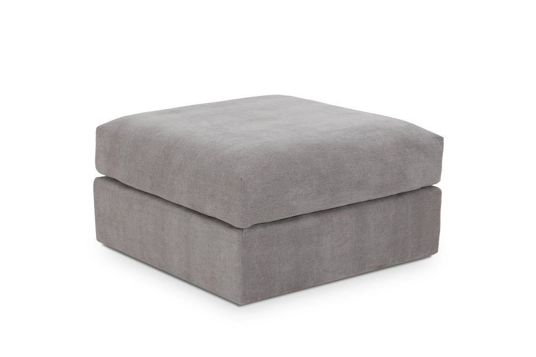 Cover For Ottoman Chenille Taupe with Fringe