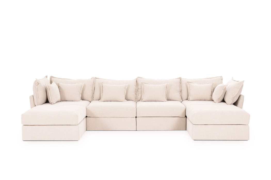 4 Seater Sofa and 2 Ottoman Modules