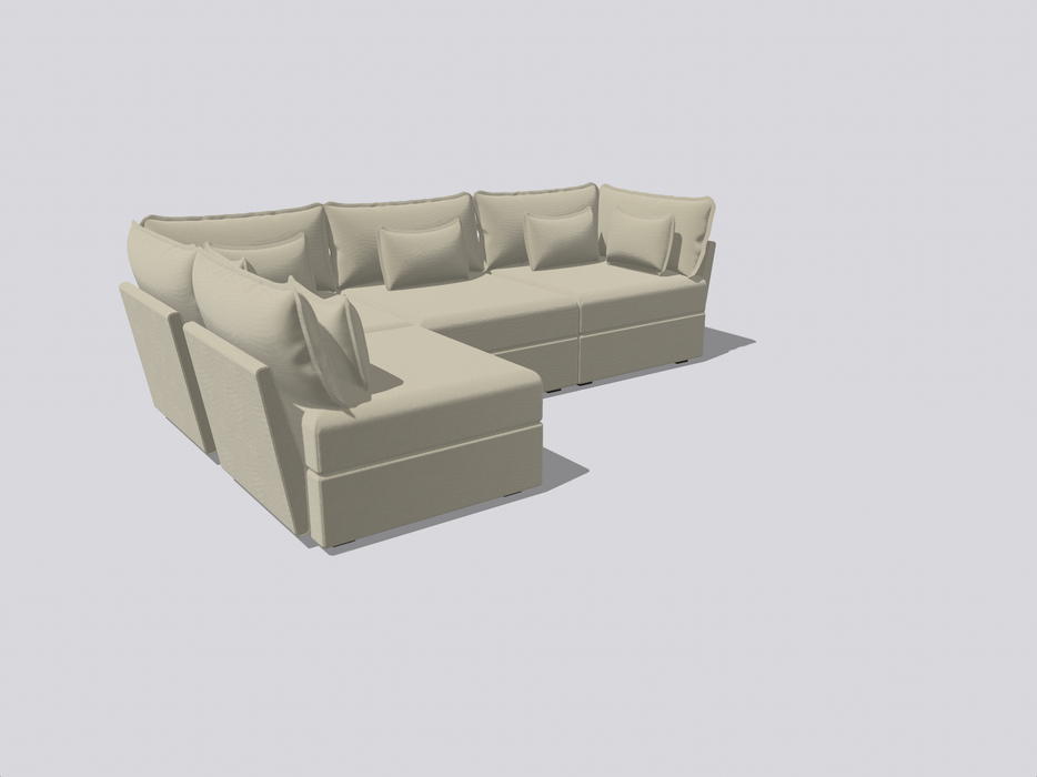 4 Seater Sofa Corner Sectional Open Arm