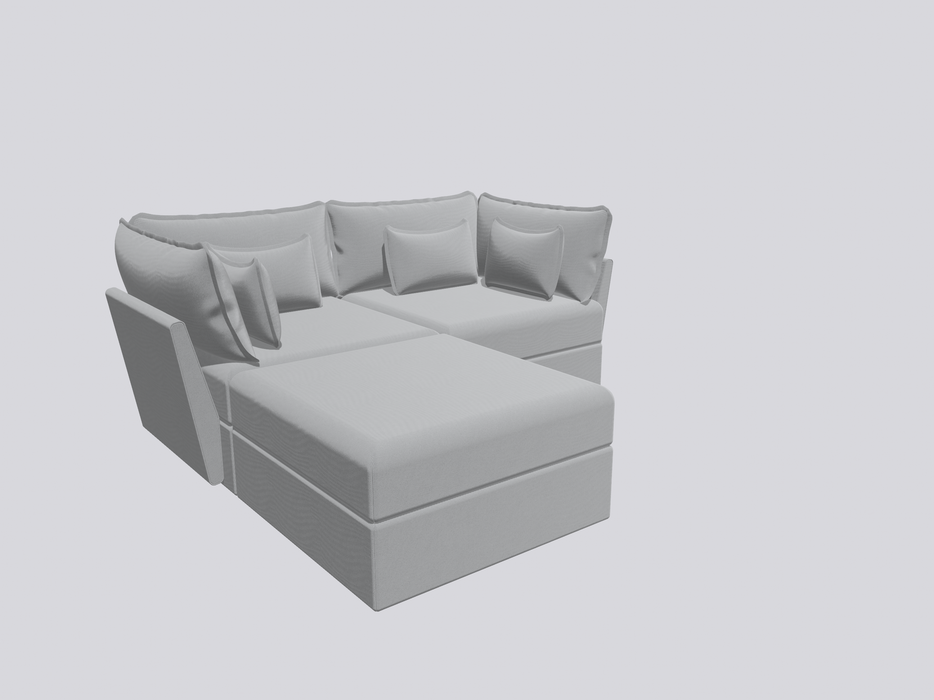 2 Seater Sofa and Ottoman Module