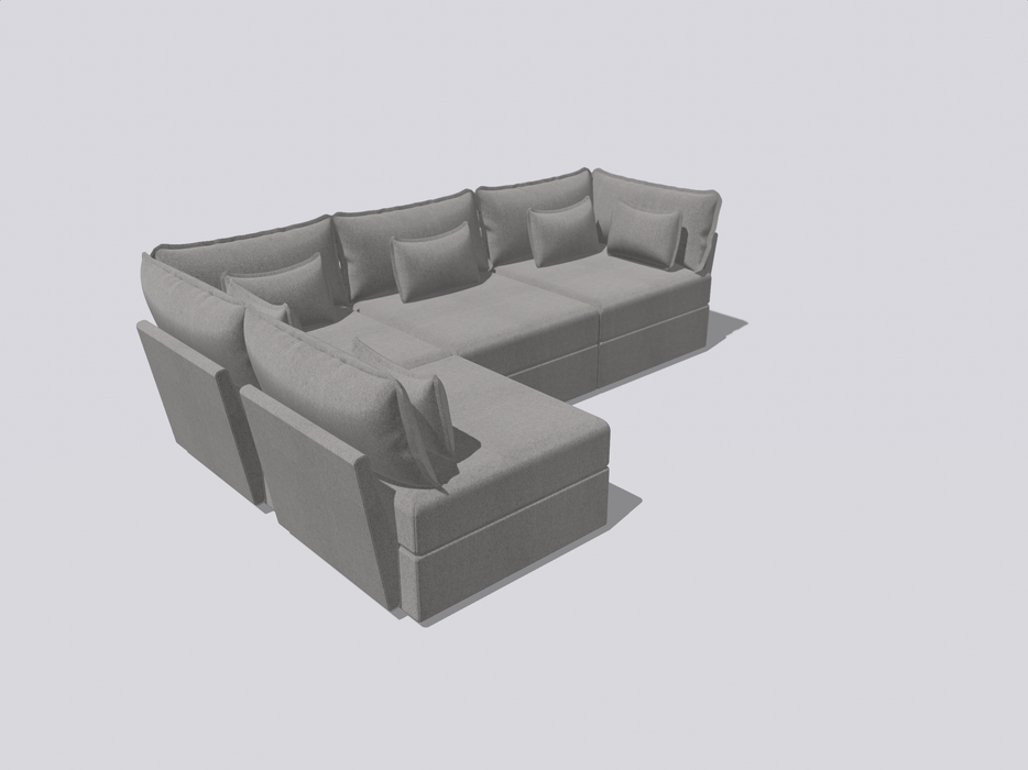 4 Seater Sofa Corner Sectional Open Arm