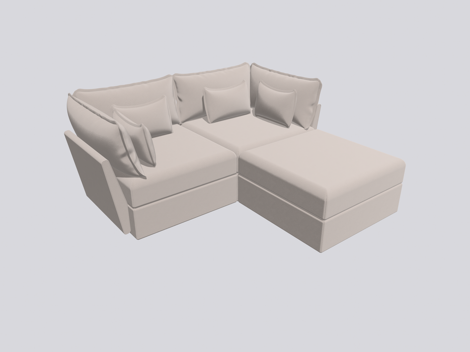 2 Seater Sofa and Ottoman Module