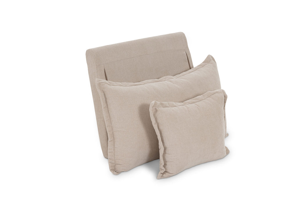 Backrest Chenille Beige with Fringe