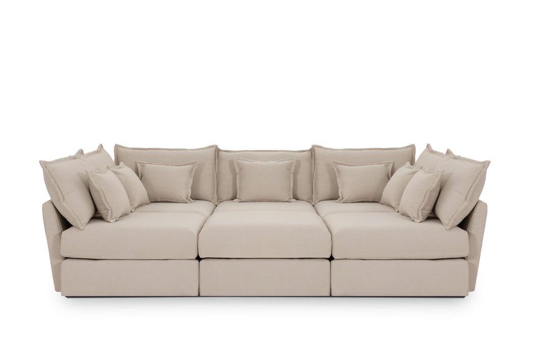 Double 3 Seater Sectional With Backrest