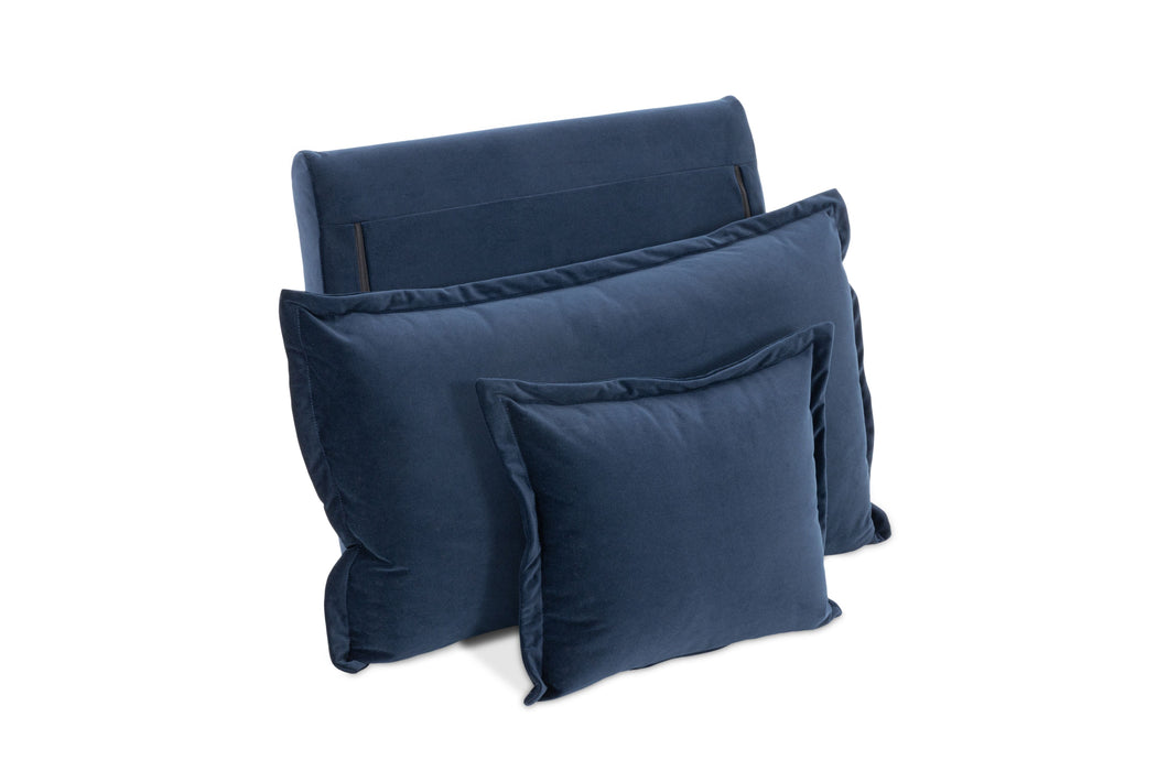 Backrest Velvet Deep Blue with Fringe