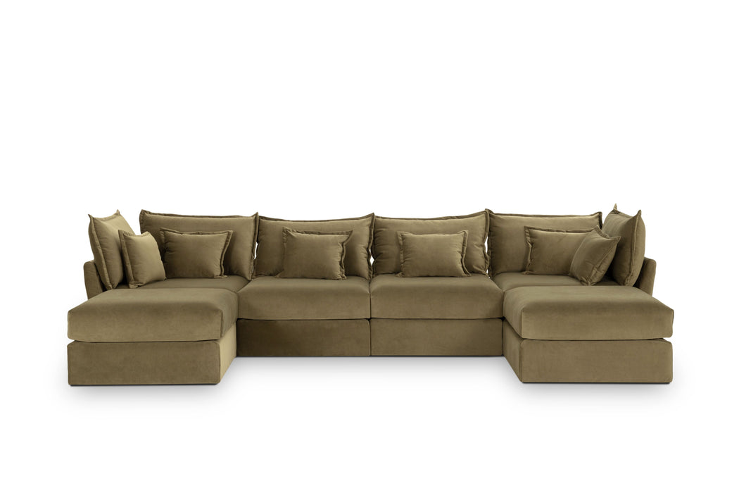 4 Seater Sofa and 2 Ottoman Modules