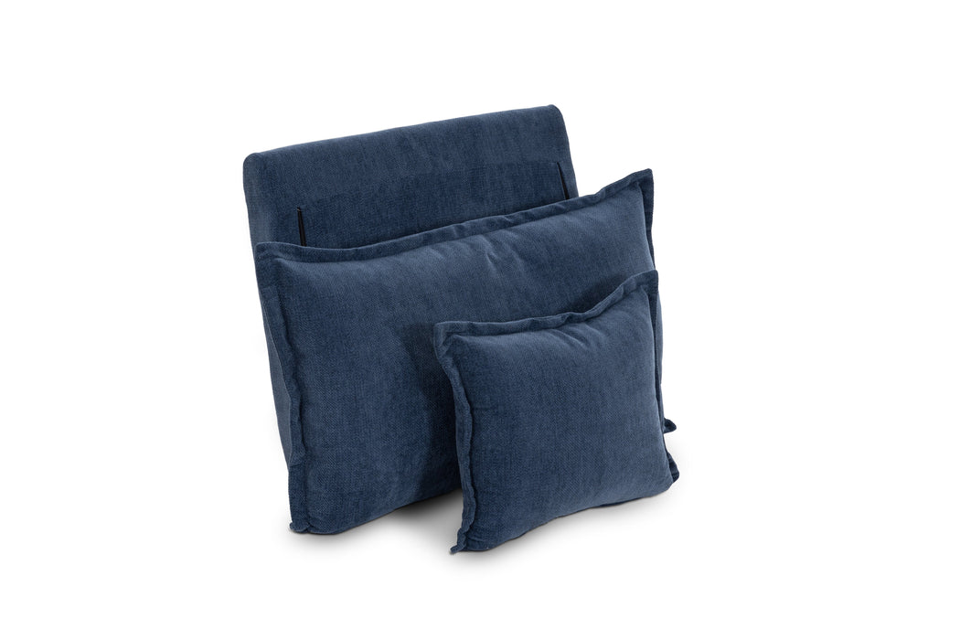 Backrest Chenille Deep Blue with Fringe